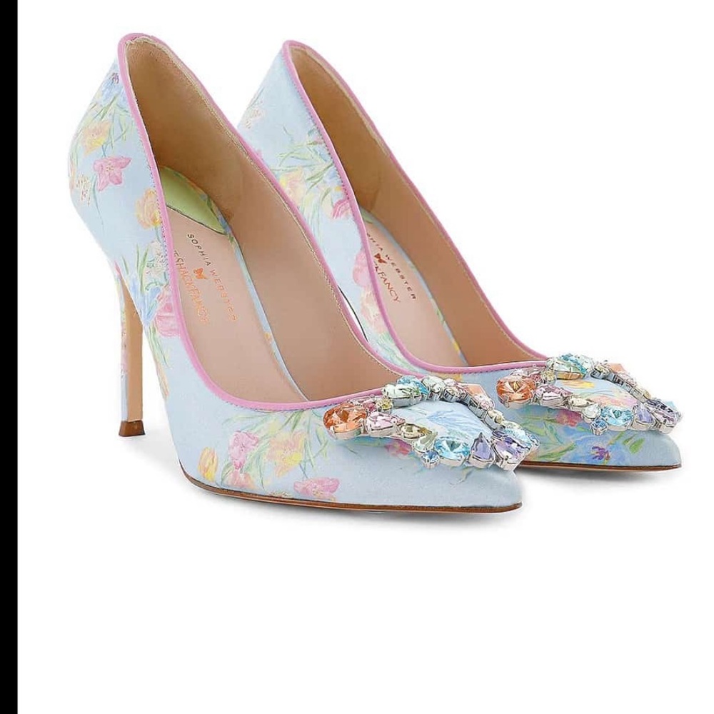 Sophia Webster x loveshackfancy beautiful floral heels